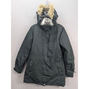 Liquid by Venture Hooded Parka Jacket Women's Size M Waterproof Faux Fur Trim